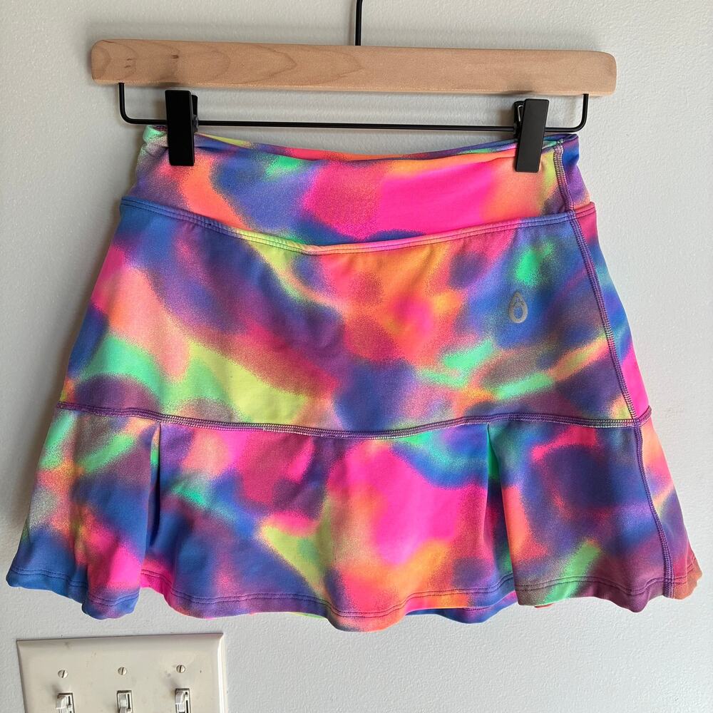Donajo Rainbow Tie Dye Athletic Skort Size 1/S Pickleball Golf Tennis Multicolor